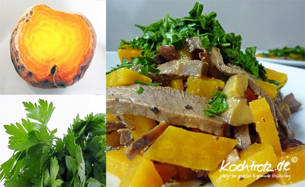 Rindfleischsalat mit gelber Bete – besser können Bratenreste nicht schmecken 1 KT f rindfleischsalat beete marone1 9kochtrotzt-rezepte
