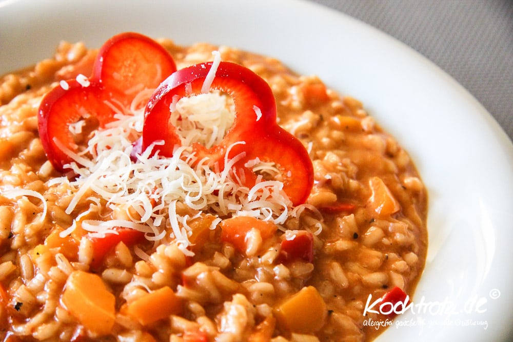 Paprika-Risotto - ohne Zwiebeln - ohne Wein 1 Risotto Paprika 1 11kochtrotzt-rezepte