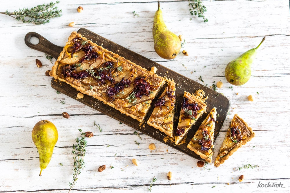 Herzhafte Birnentarte mit Nüssen | glutenfrei, vegan und sojafrei 6 herzhafte Birnentarte glutenfrei vegan sojafrei 4 29kochtrotzt-rezepte