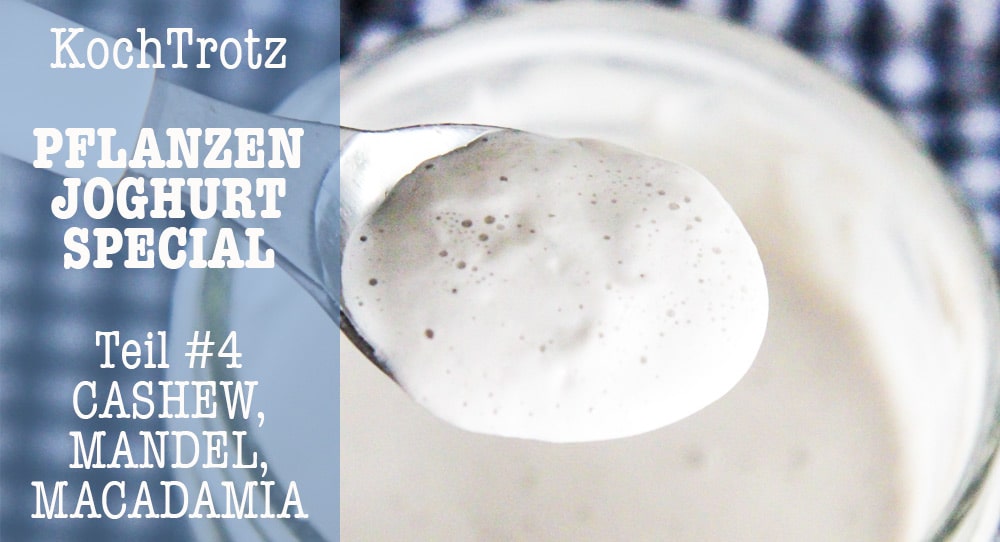 Mandel-Joghurt, Cashew-Joghurt, Macadamia-Joghurt - vegane Alternativen zu Sojajoghurt - fermentiert mit Brottrunk -glutenfrei 7 kochtrotz joghurtspecial sojafreier veganer joghurt cashew mandel mit rejuvelac glutenfre1 5kochtrotzt-rezepte