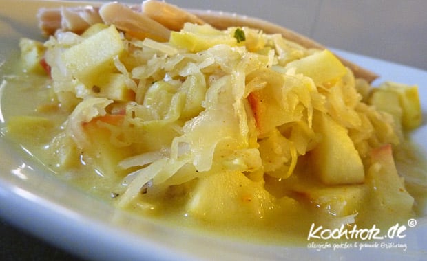 Apfel-Sauerkraut, ein Mikrowellenrezept in zwei Minuten gekocht 1 kt f apfel sauerkraut mikrowelle 5kochtrotzt-rezepte