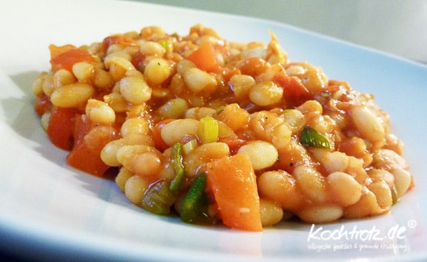 Eintopf mit kleinen weißen Bohnen und Tomaten – vegetarisch 1 kt f bohnen eintopf kleine Bohnen 4kochtrotzt-rezepte
