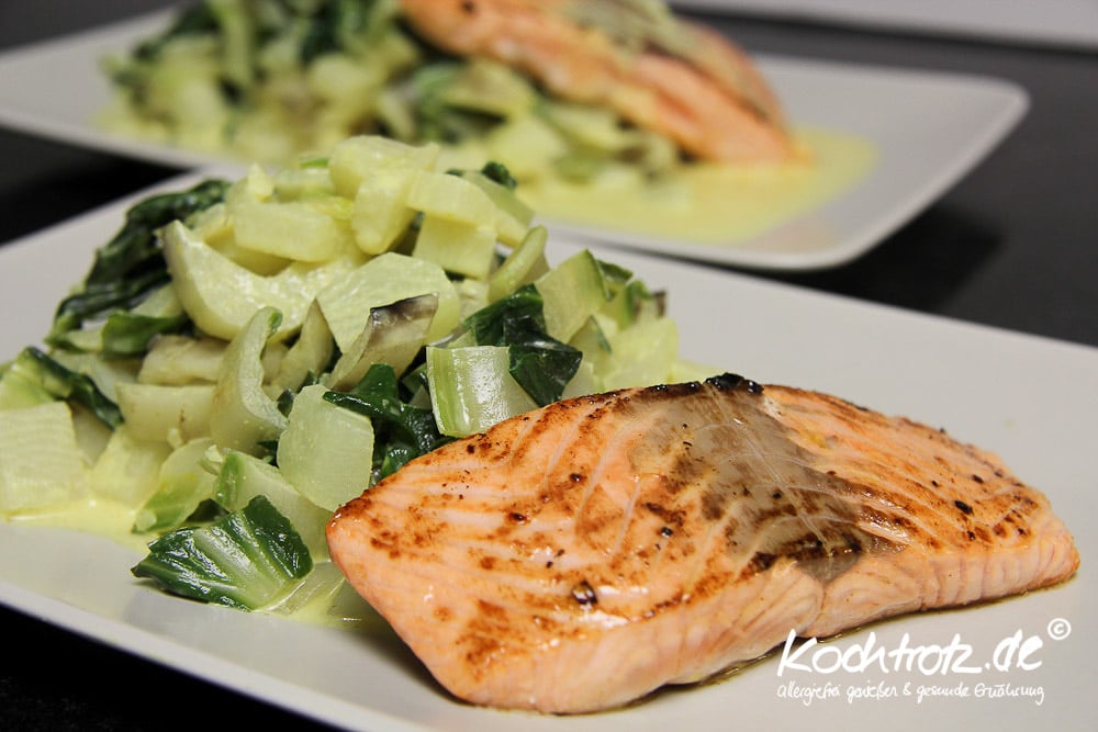 Kohlrabi-Mangold-Gemüse mit Ziegenfrischkäse 1 kt f mangold kohlrabi gemuese lachs 4kochtrotzt-rezepte