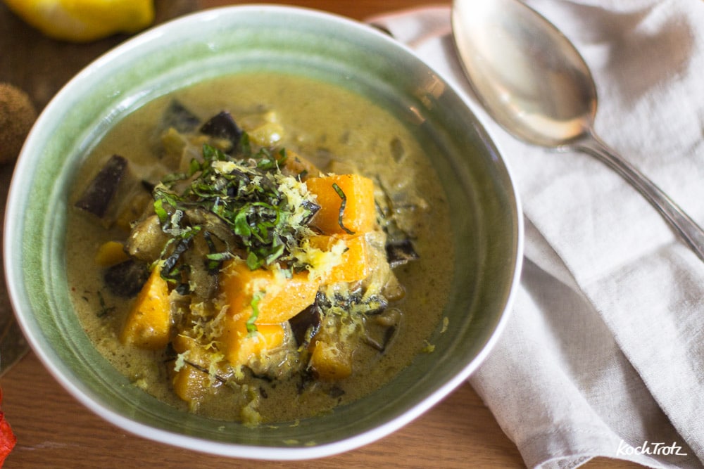 Orientalisches Gemüsecurry mit zarten Auberginen und Kürbis 2 orientalisches gemuesecurry vegan 2 1kochtrotzt-rezepte