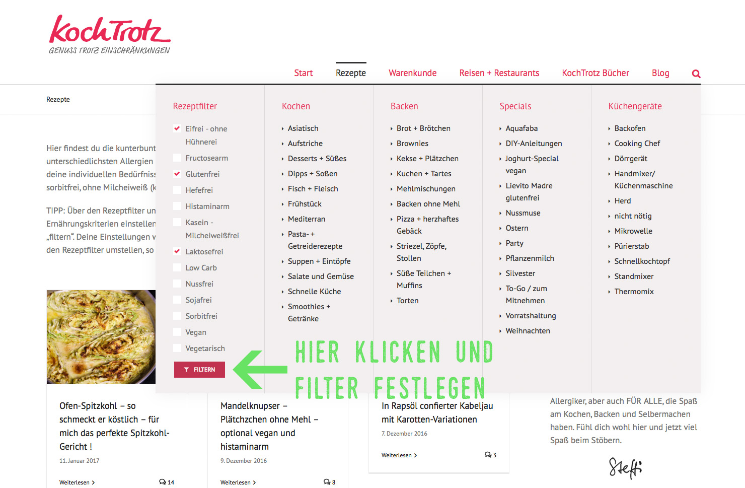 Der neue KochTrotz Blog ist da! 8 Kochtrotz Rezeptfilter