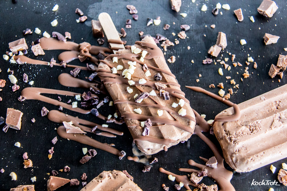 Cremiges Schoko-Cappuccino-Eis am Stiel - Popsicles in Perfektion - viele Variationen 5 schoko cappuccino eis am stil optional laktosefrei 13kochtrotzt-rezepte