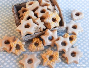Winterliche Zimtstern-Donuts aus dem Backofen | glutenfrei | optional hefefrei,eifrei, fruktosearm und vegan | auch für Kenwood Cooking Chef 11 zimtstern donuts glutenfrei 7kochtrotzt-rezepte