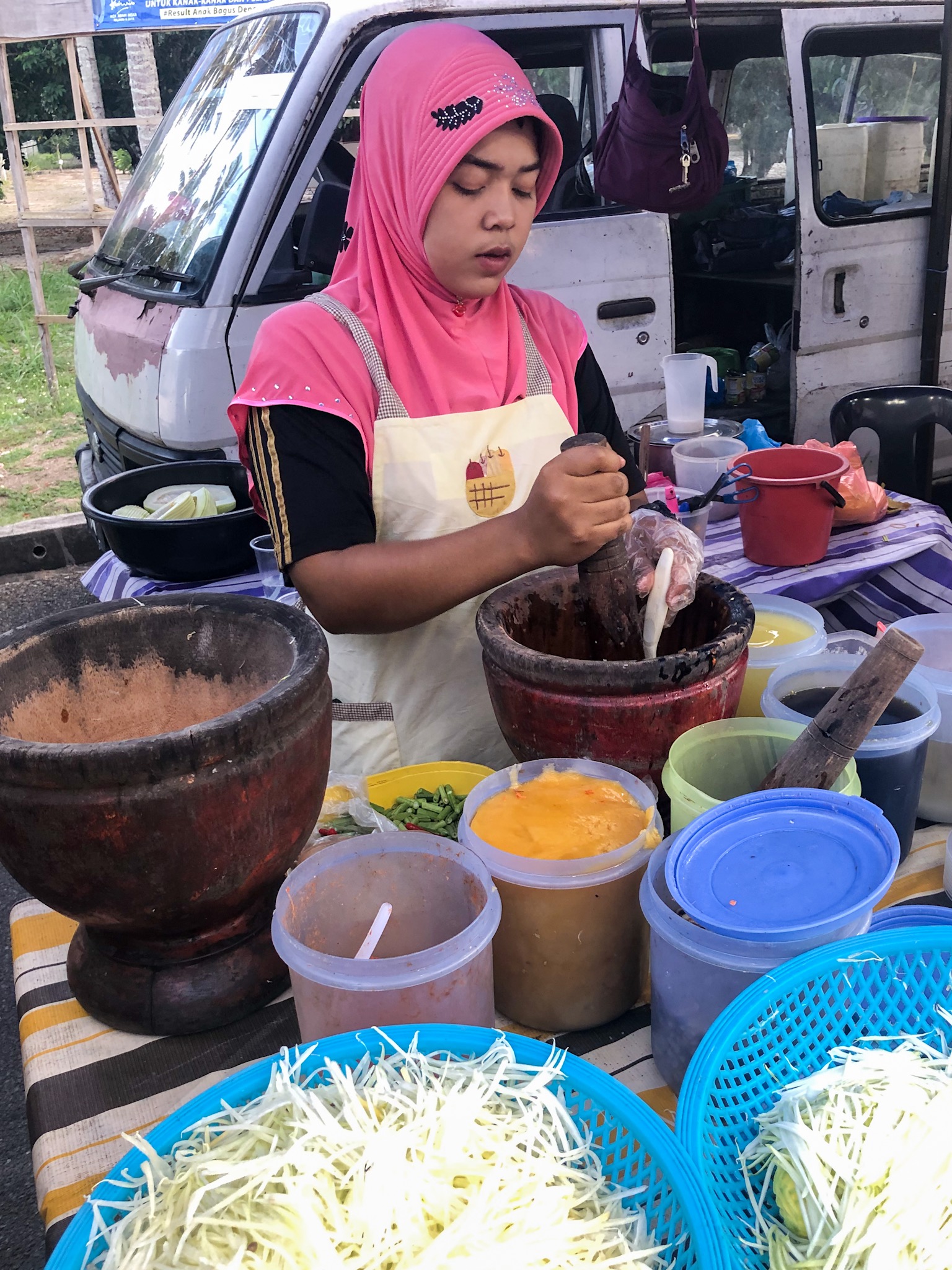 Tom Sam | Grüner Papaya Salat | Night Market | Langkawi | Malaysia 