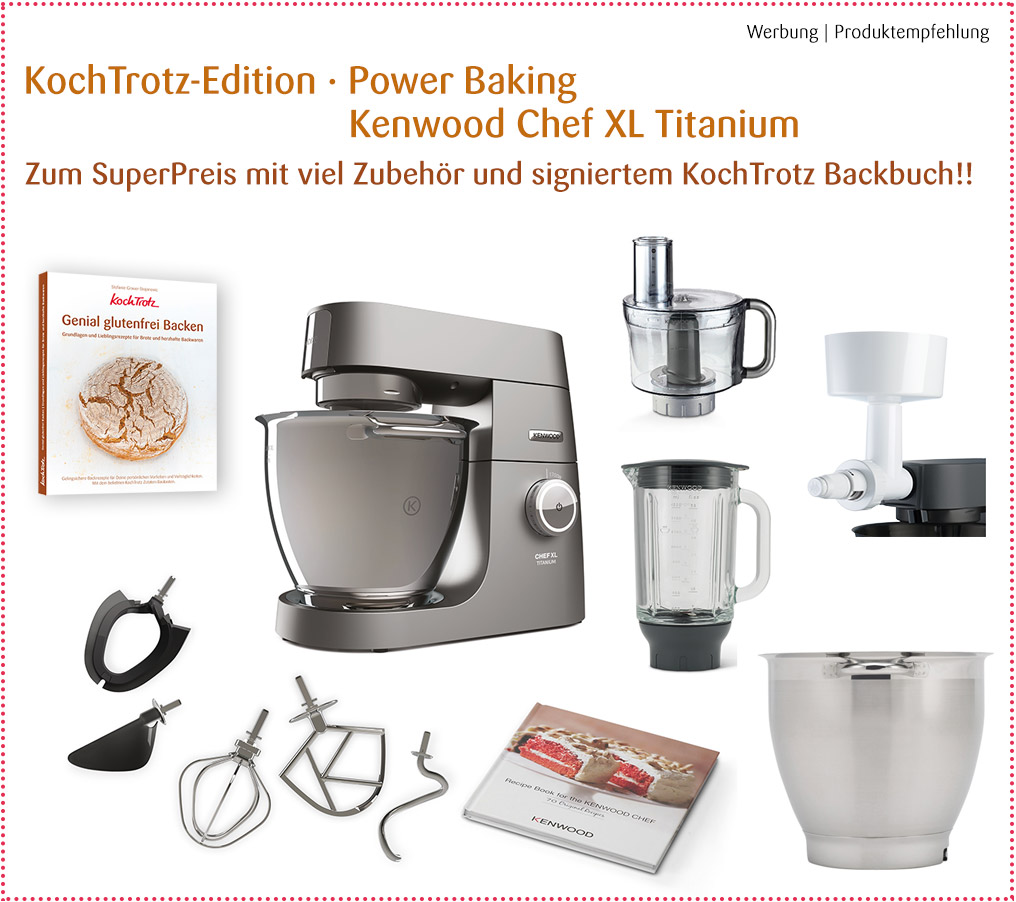 Angebot! KochTrotz Edition "Power Baking" Kenwood Chef XL Titanium mit viel Zubehör