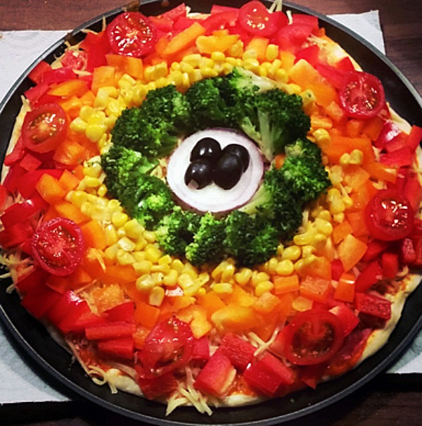Regenbogen-pizza