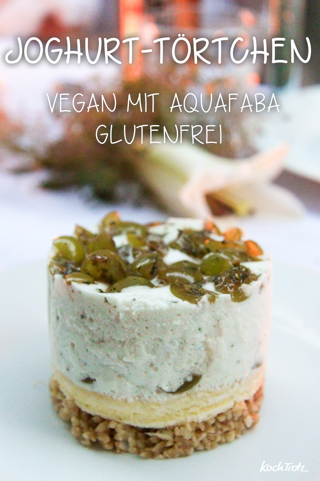 Joghurttörtchen | glutenfrei | vegan mit Aquafaba vegetarisch | von KochTrotz