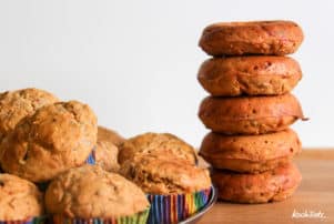 Schnelle Pizzamuffins mit Hafermehl – ohne Hefe! 7 Pizza-Bagels