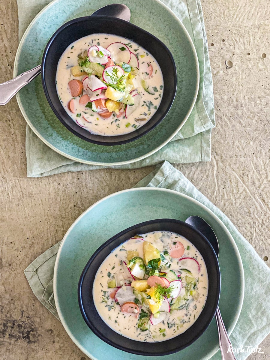 Okroschka | kalte Suppe | wahlweise vegetarisch + laktosefrei 2 rezept okrschka kalte suppe 6kochtrotzt-rezepte