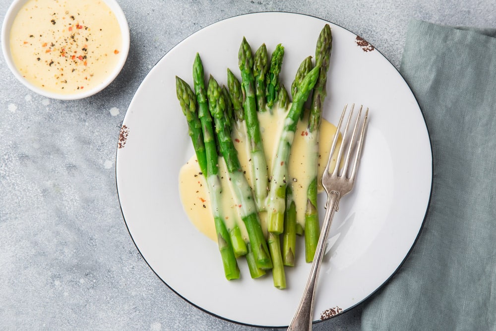 Spargel-Melonensalat mit Honig-Senfdressing 4 Blitz-Hollandaise vegan histaminarm