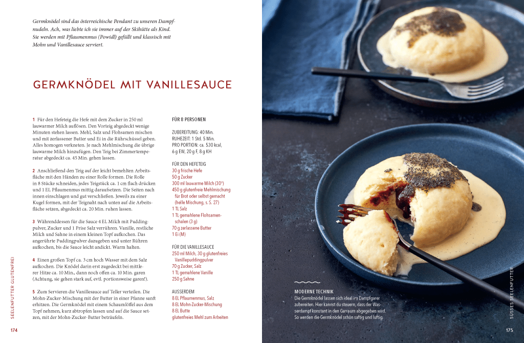 "Seelenfutter glutenfrei" - das neue KochTrotz-Kochbuch ist da! 11 Blick ins Buch: Seelenfutter glutenfrei - Germknödel
