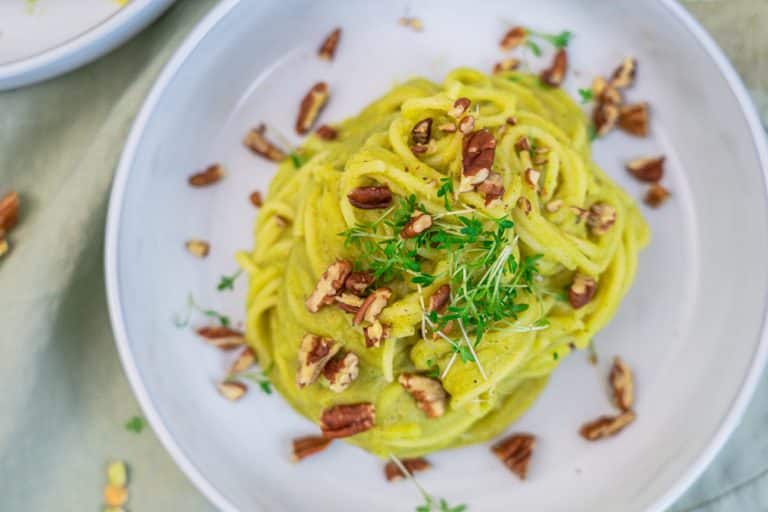 Pasta Verde - Pasta mit Erbsen - 10 Minuten Gericht