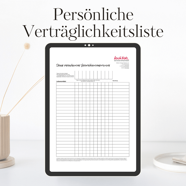 Persönliche Verträglichkeitsliste Persönliche Verträglichkeitsliste