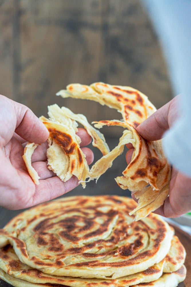 Knusprige, blättrige Fladenbrote aus der Pfanne - ohne Backtriebmittel 3 Rezept knusprige, blättrige Fladenbrote aus der Pfanne