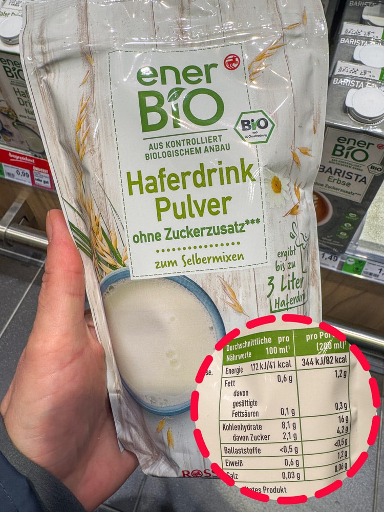 Wird Hafermilch in Kaffee und Tee nicht vertragen? Gründe und Symptome 5 Haferdrink Pulver EnerBio Rossmann