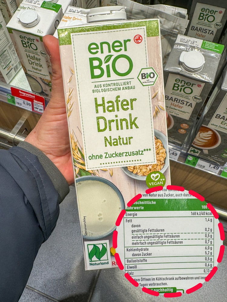 Wird Hafermilch in Kaffee und Tee nicht vertragen? Gründe und Symptome 3 Rossmann ener Bio Haferdrink natur ohne Zuckerzusatz