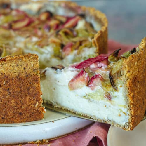 rhabarber-joghurt-kaesekuchen-rezept-3 einfaches Rezept Rhabarber-Joghurt-Käsekuchen ohne Mehl, ohne Ei