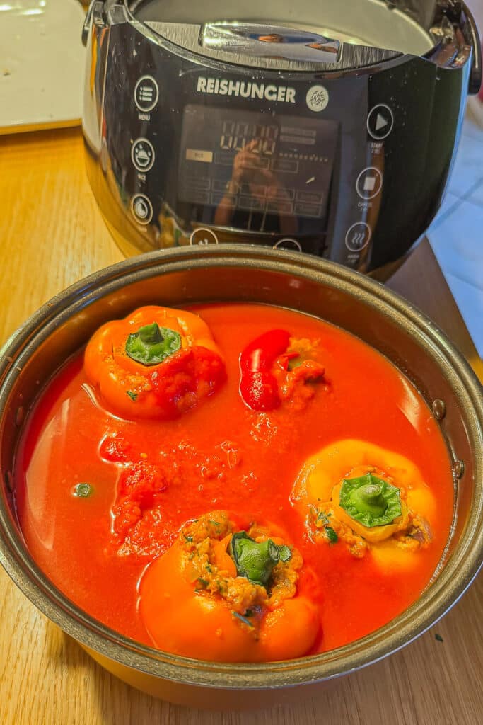 Gefüllte Paprika aus dem Reiskocher – Das beste Rezept ohne Backofen 3 Rezept gefüllte Paprika aus dem Reiskocher