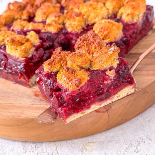 kirsch-doppelstreusel-keksteig-ohne-butter-rezept-11 Flexi-Rezept Kirsch-Streuselkuchen mit Keksteig - Quarkstreusel ohne Butter