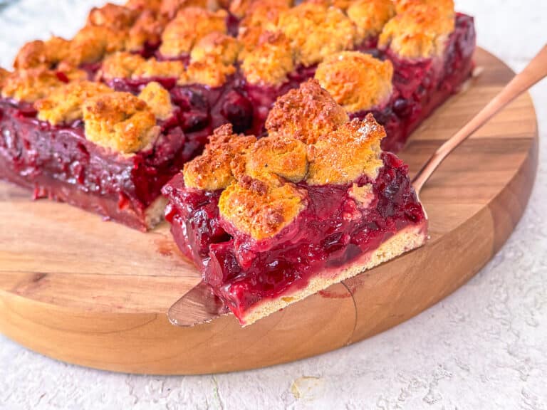 Flexi-Rezept Kirsch-Streuselkuchen mit Keksteig - Quarkstreusel ohne Butter