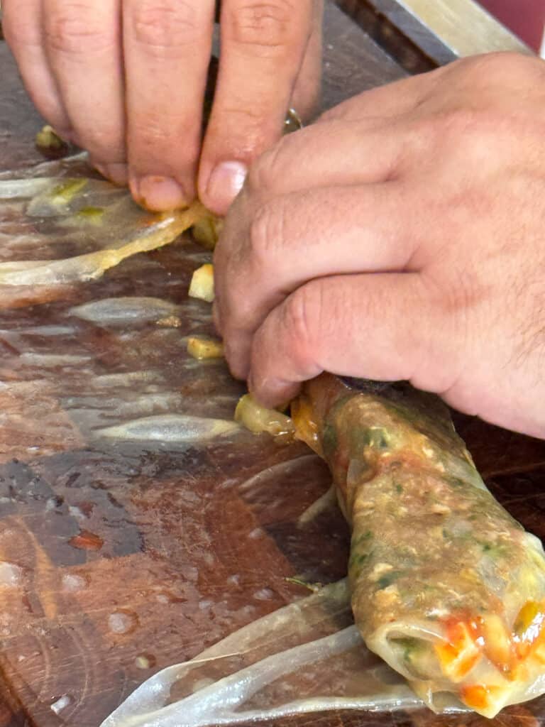 Knusprige Cheeseburger-Schnecken mit Reispapier – glutenfrei 10 Cheeseburger-Schnecken mit Reispapier - glutenfrei