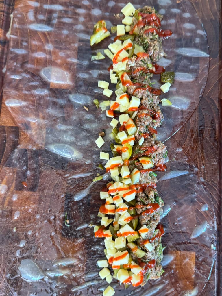 Knusprige Cheeseburger-Schnecken mit Reispapier – glutenfrei 6 Cheeseburger-Schnecken mit Reispapier - glutenfrei