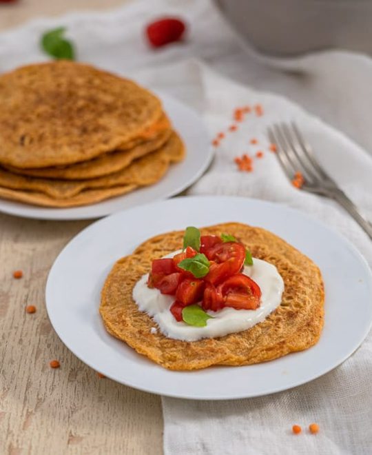 Linsen-Pancakes: Herzhafte vegane Pancakes mit Linsen
